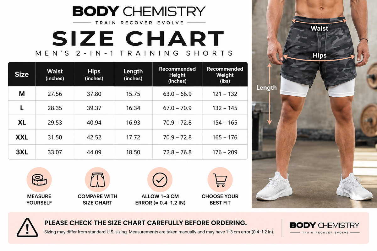 Body Chemistry Men’s 2-in-1 Performance Training Shorts